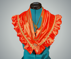 Traditional Foula With Ruffles Orange Foula