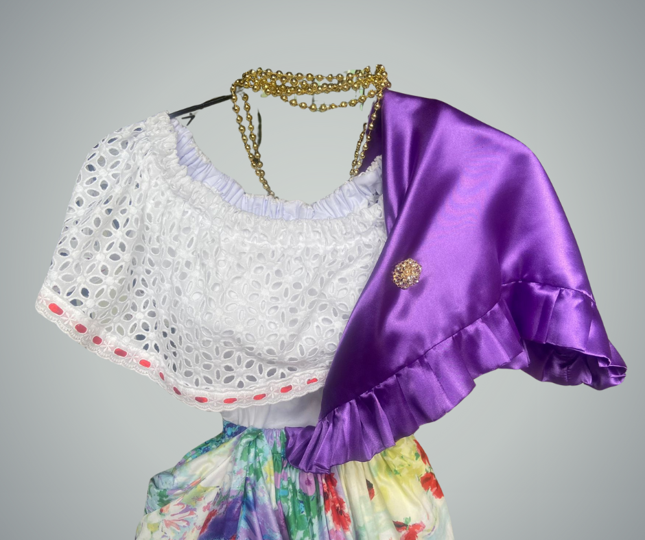 Traditional Foula With Ruffles Purple Foula