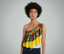 Vee’s Layered Top - Creole Melange 2020 Top With Yellow Coton Blouse