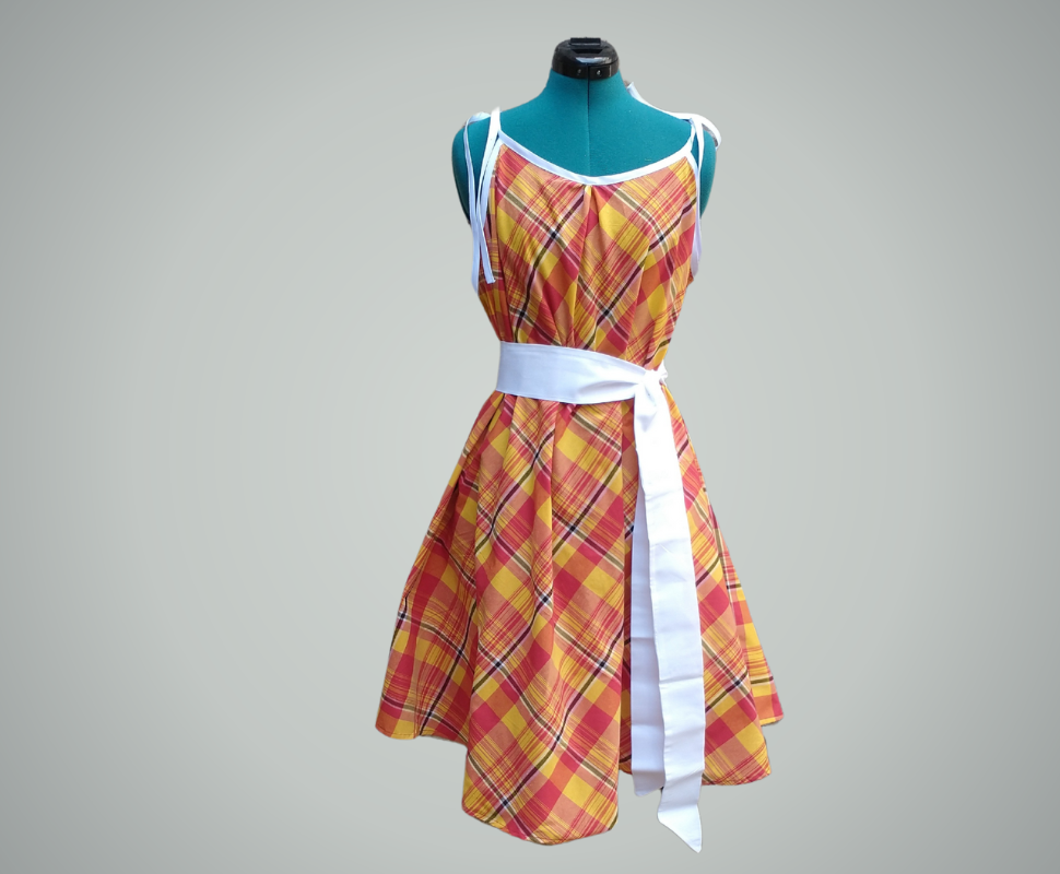 Madras String Dress dress