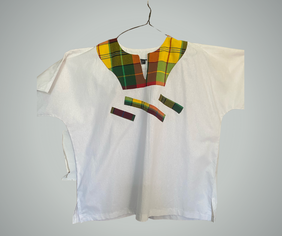 White Cotton W/ Madras Men Shirt Explosion / L/Xl Men’s Shirt