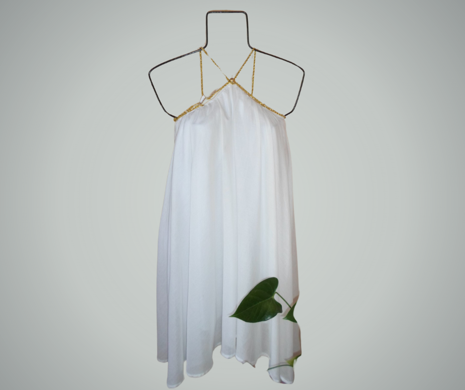 Cascading Flows White Dress