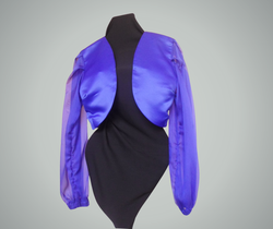 Long Sleeve Bolero - Blue S Top