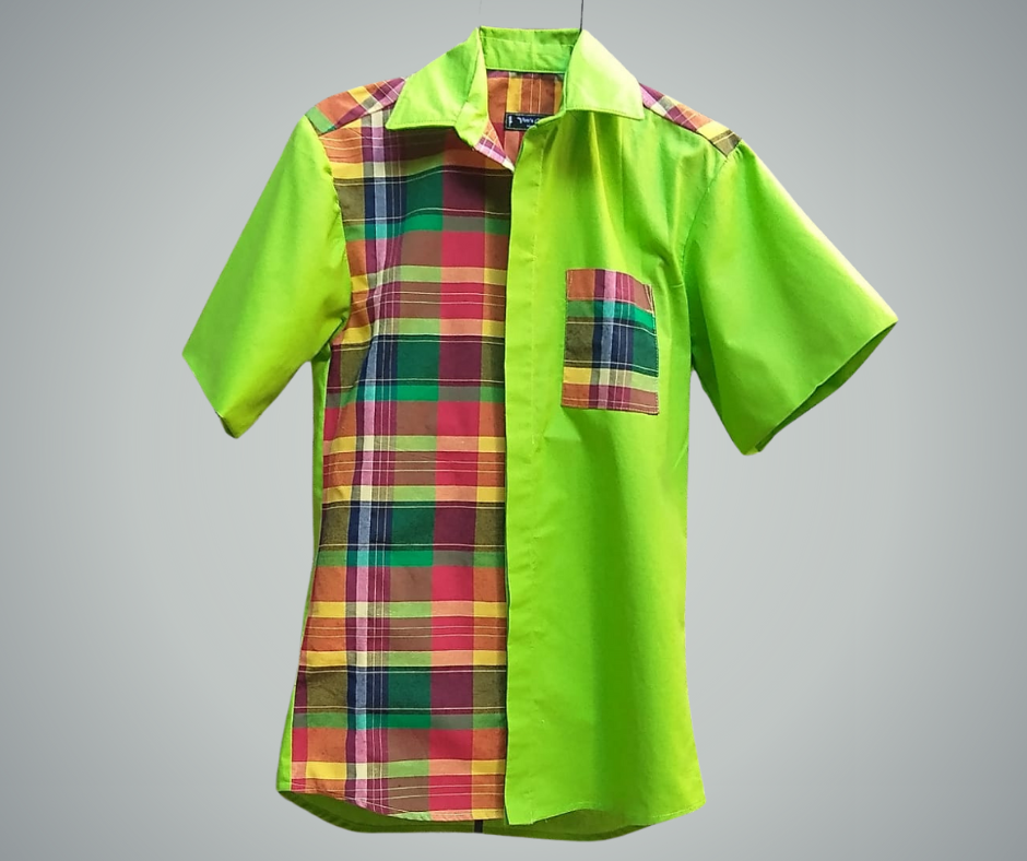 Single Side Madras Men’s Shirt Lime Green Men’s Shirt