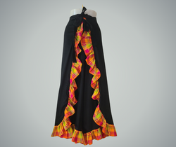 Vee’s Midi Wrap Pant W/Madras Ruffles Long Black With Madras / One Size Fits Most