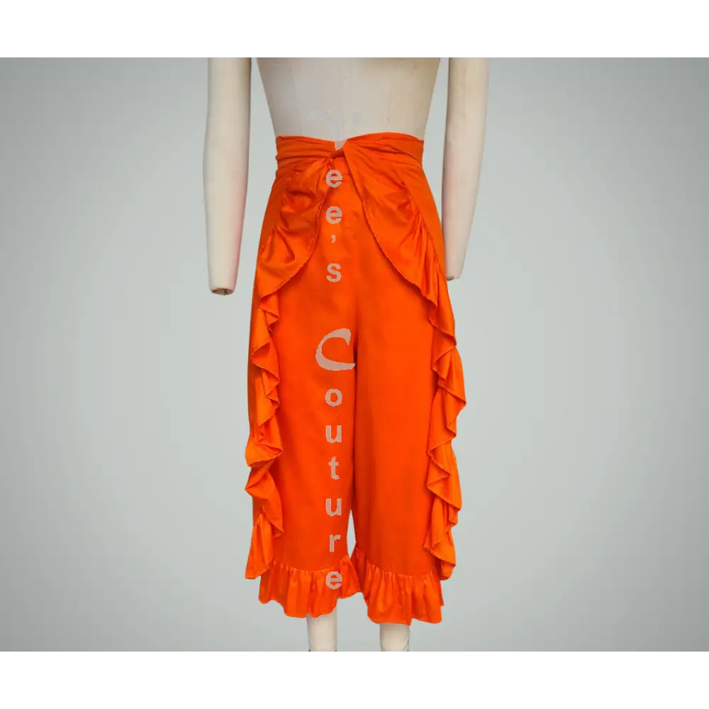 Cascading Ruffles - Midi One Size Fits Most / Neon Orange Wrap Pant