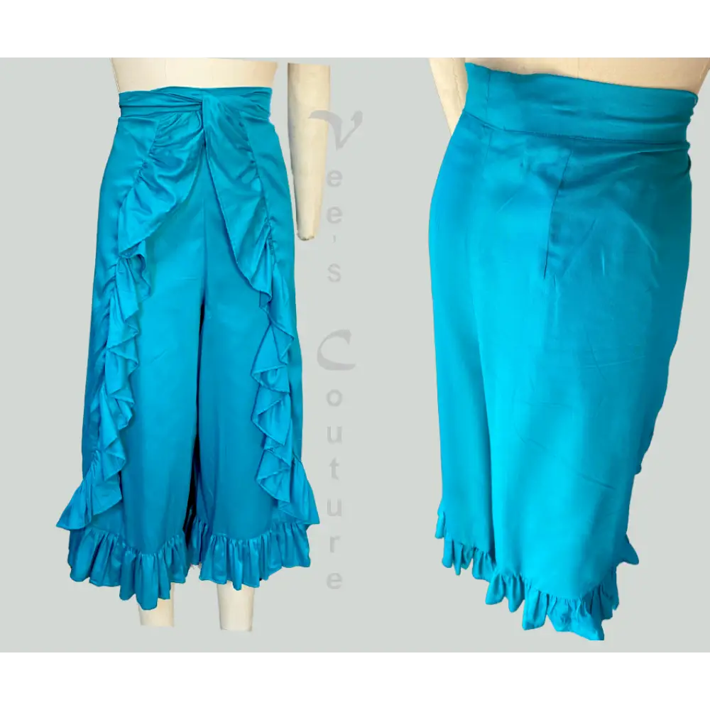 Cascading Ruffles - Midi One Size Fits Most / Teal Wrap Pant