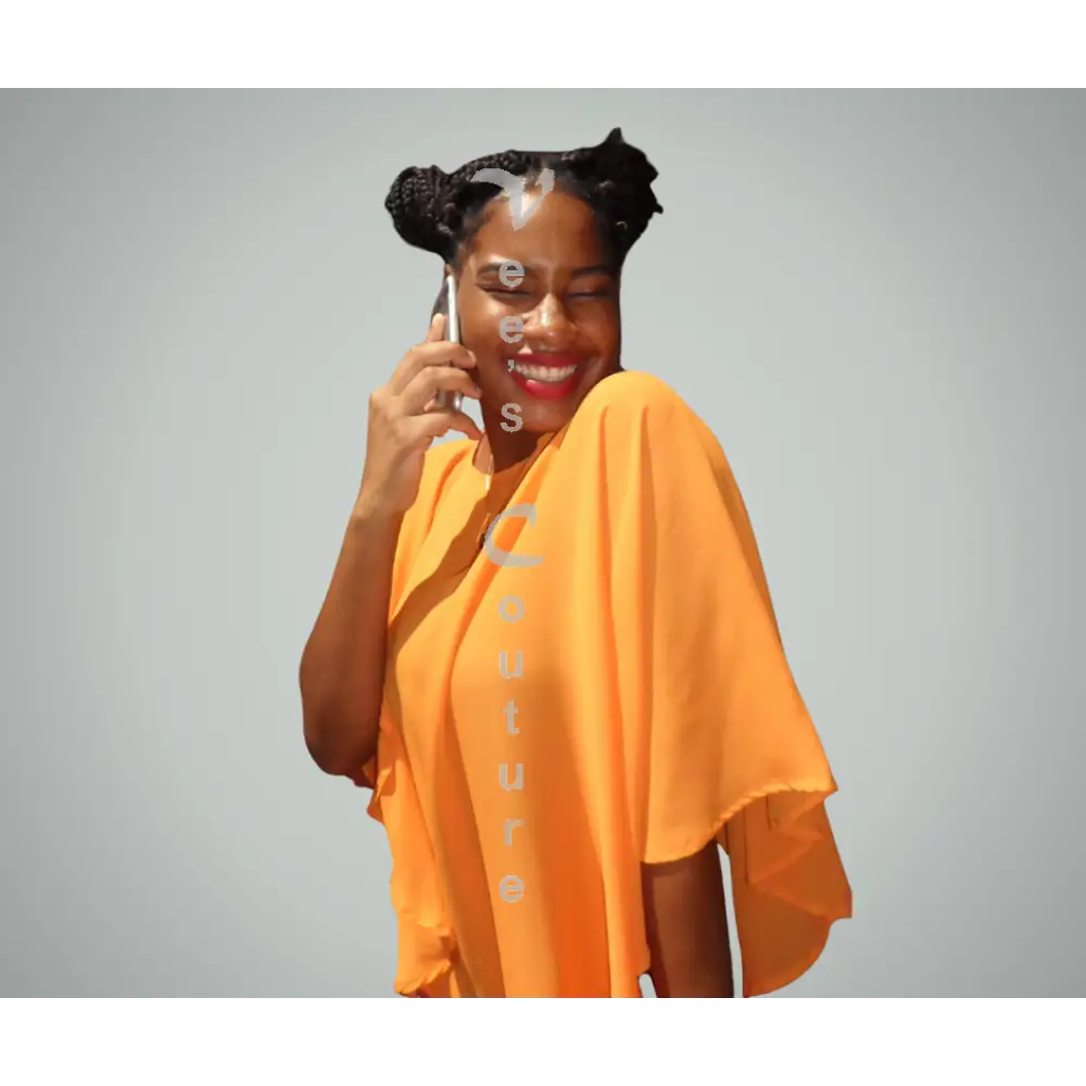 Full Size Poncho Orange Dress