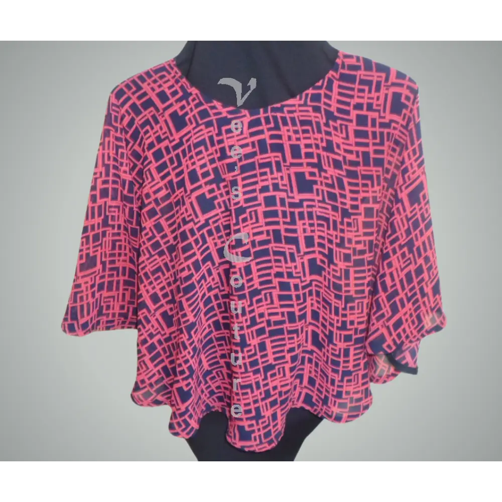 Full Size Poncho Red/Black Dress