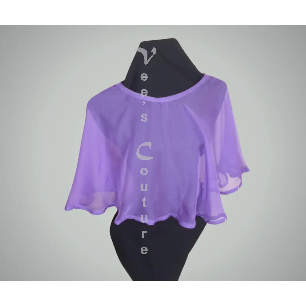 Half Size Ponchos Purple With Rhinestone Accents Top