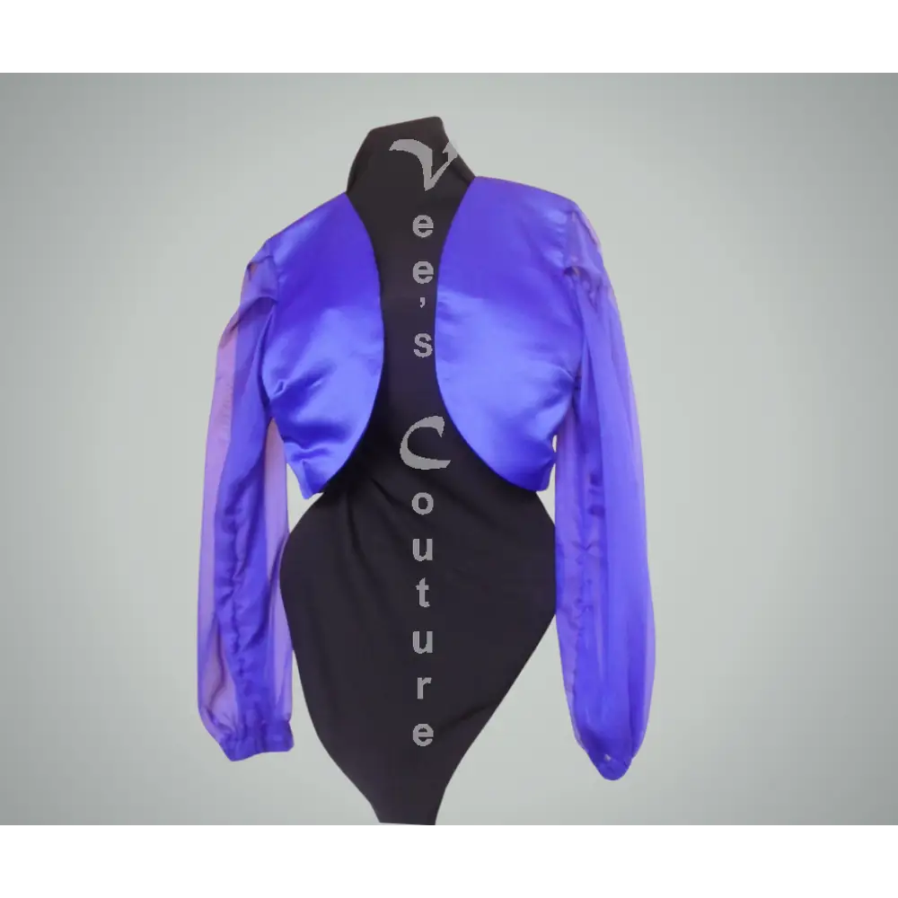 Long Sleeve Bolero - Blue S Top