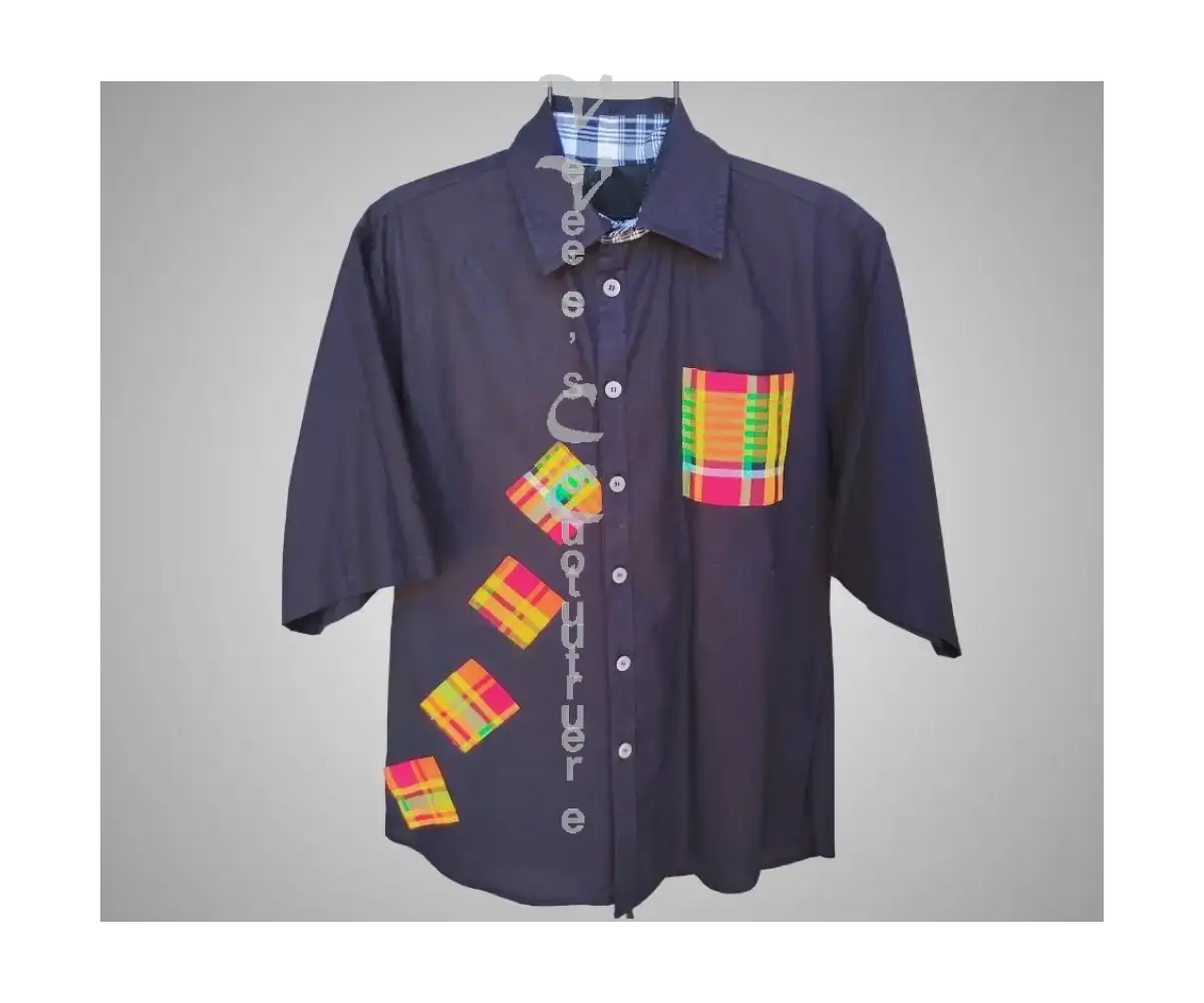 Madras Patchwork Button-Down MEN’S SHIRT