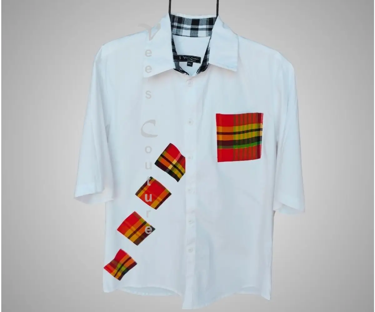 Madras Patchwork Button-Down MEN’S SHIRT