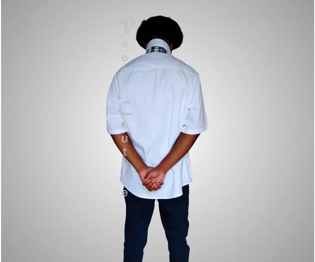 Madras Patchwork Button-Down - White MEN’S SHIRT