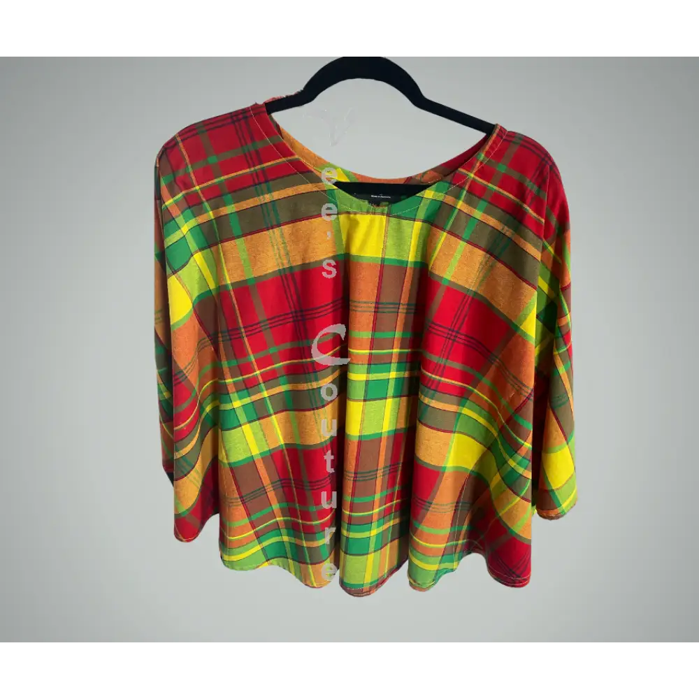 Madras Poncho blouse