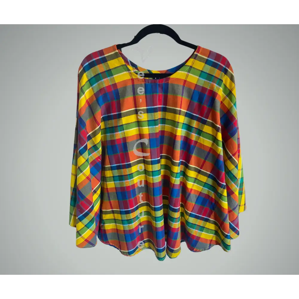 Madras Poncho blouse