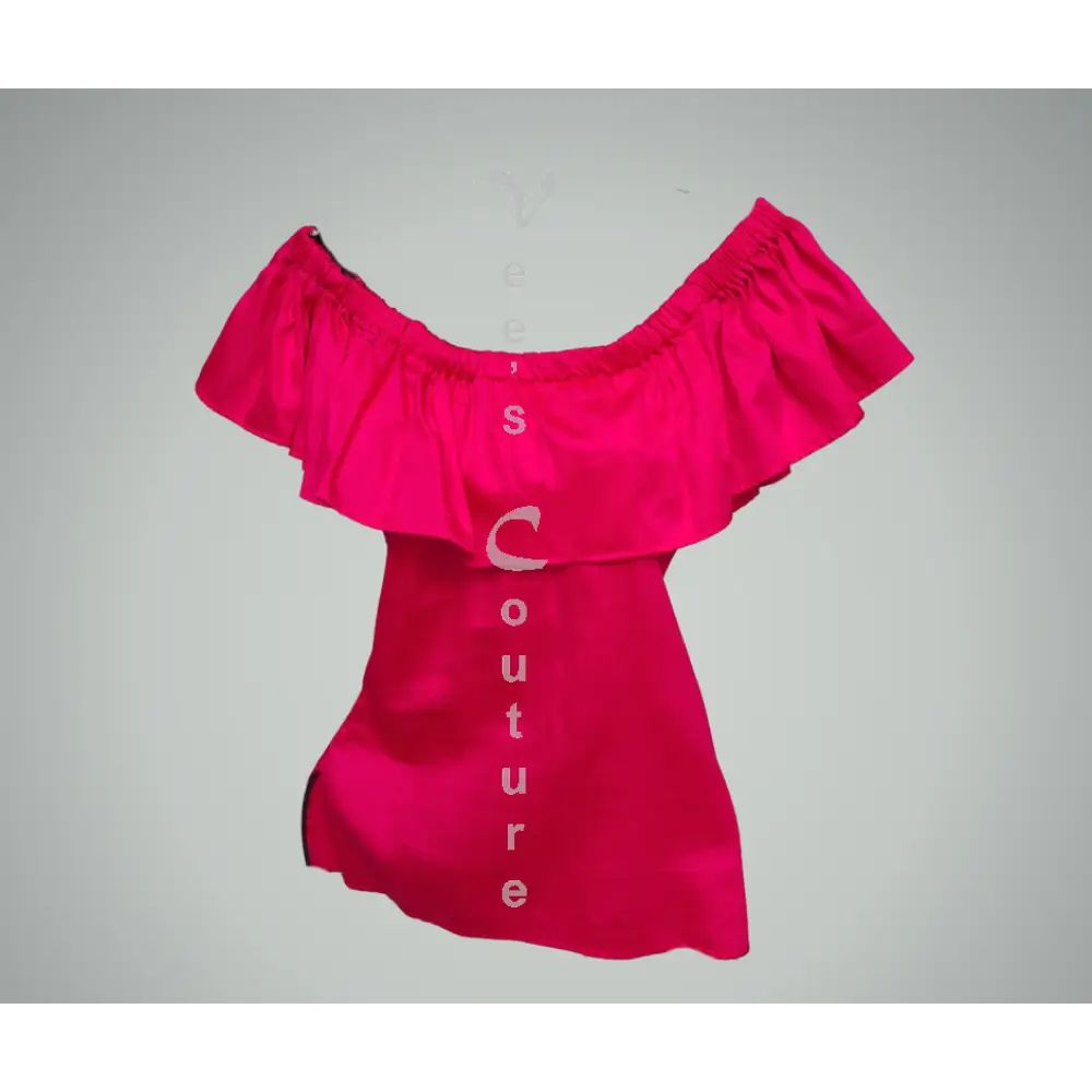 Plane Off-Shoulder Blouse Pink Off Shoulder Blouse