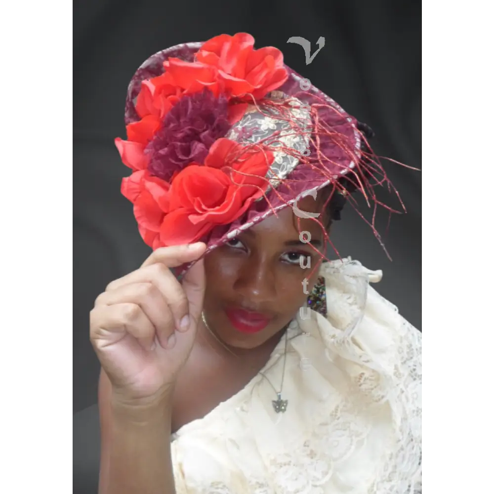 Vee's Couture Hat Rose Basket 2