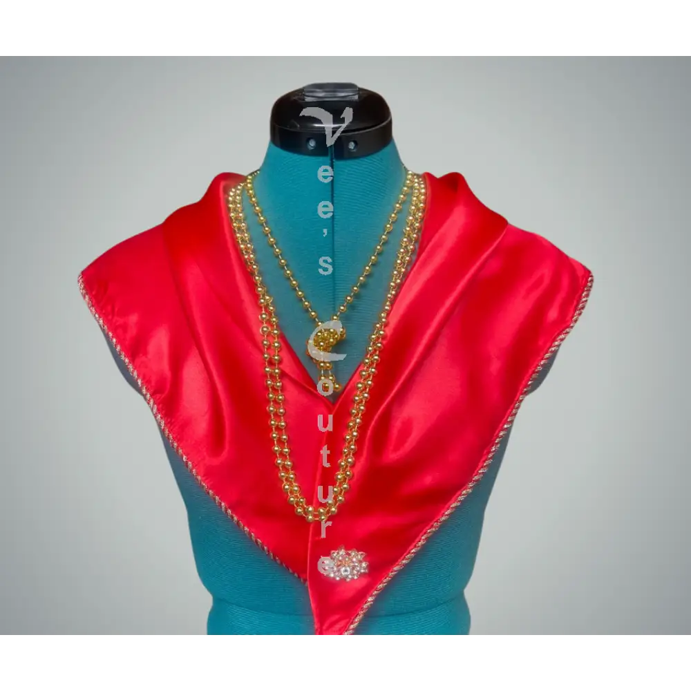 Traditional Foula With Trimming Red Foula