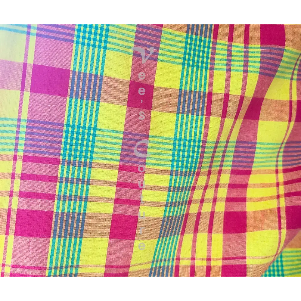 Traditional Jip (Check Fabric Availability) Yellow N Green Madras